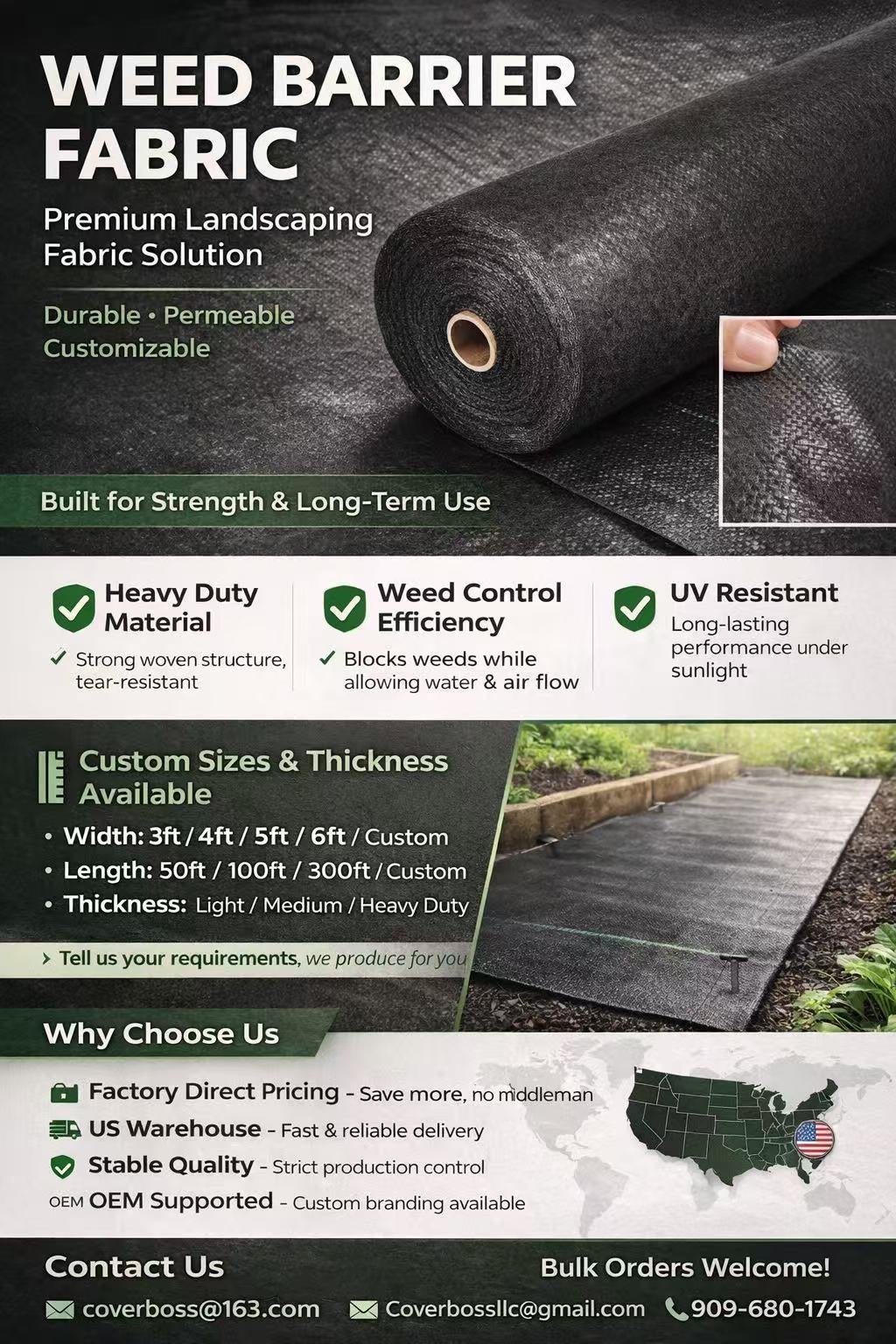 Weed Barrier Fabric - COVER BOSS LLC