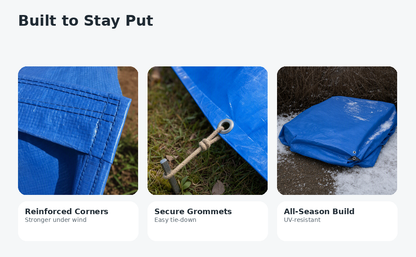 Built to Stay Put - Reinforced Corners, Secure Grommets, All-Season Build