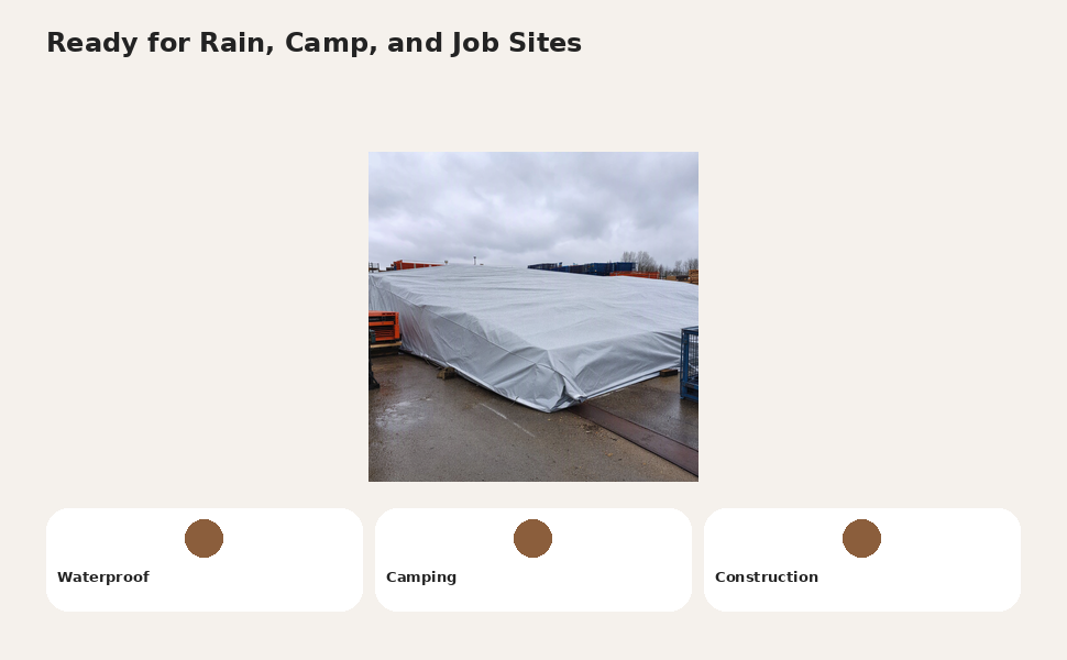 Ready for Rain Camp and Job Sites - Waterproof Camping Construction
