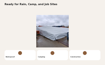 Ready for Rain Camp and Job Sites - Waterproof Camping Construction