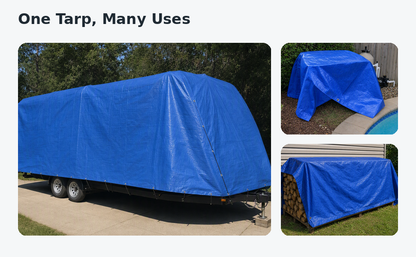 One Tarp Many Uses - Trailer Cover, AC Unit Cover, Firewood Cover